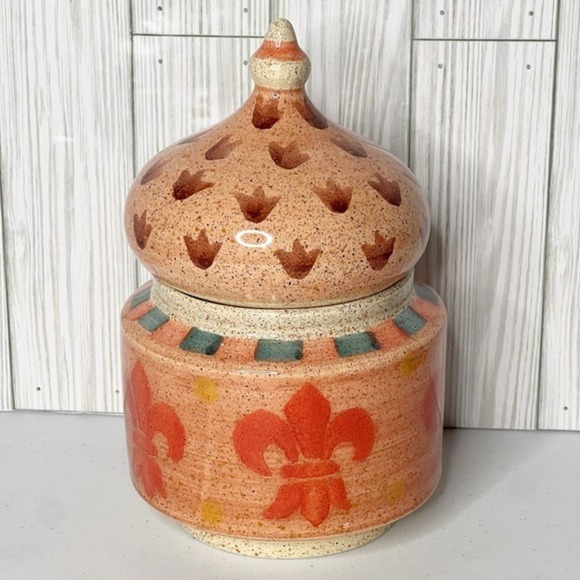 Vintage Horchow‎ Medici Small Canister Hand Painted Italy - Picture 3 of 13